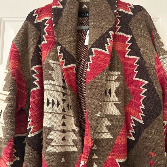 LRL Ralph Lauren Southwestern Belted Cardigan - Picture 2 of 5